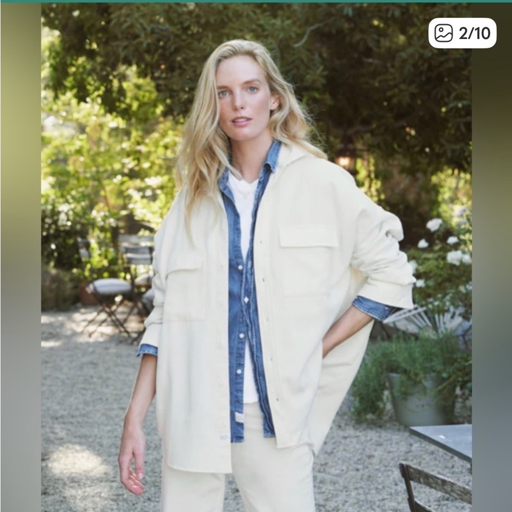 Frank & Eileen Mcloghlin Utility Shirt in Vintage White Size M/L